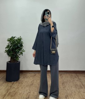 مانتو بلند دکمه دار ماندانا