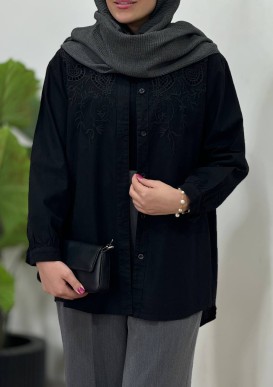 مانتو لینن پنبه سوزندوزی