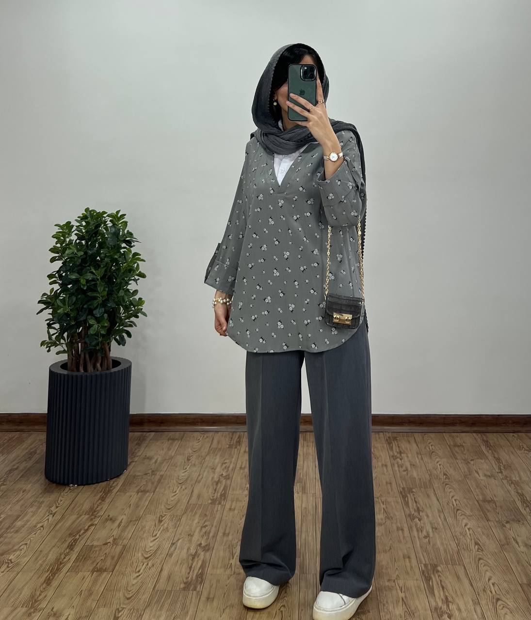 تونیک-مانتویی-گلدار-یقه-دار-1