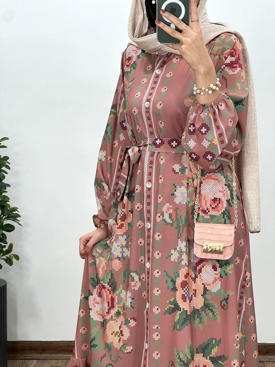 پیراهن-بلند-دکمه-دار-شرمیلا-1