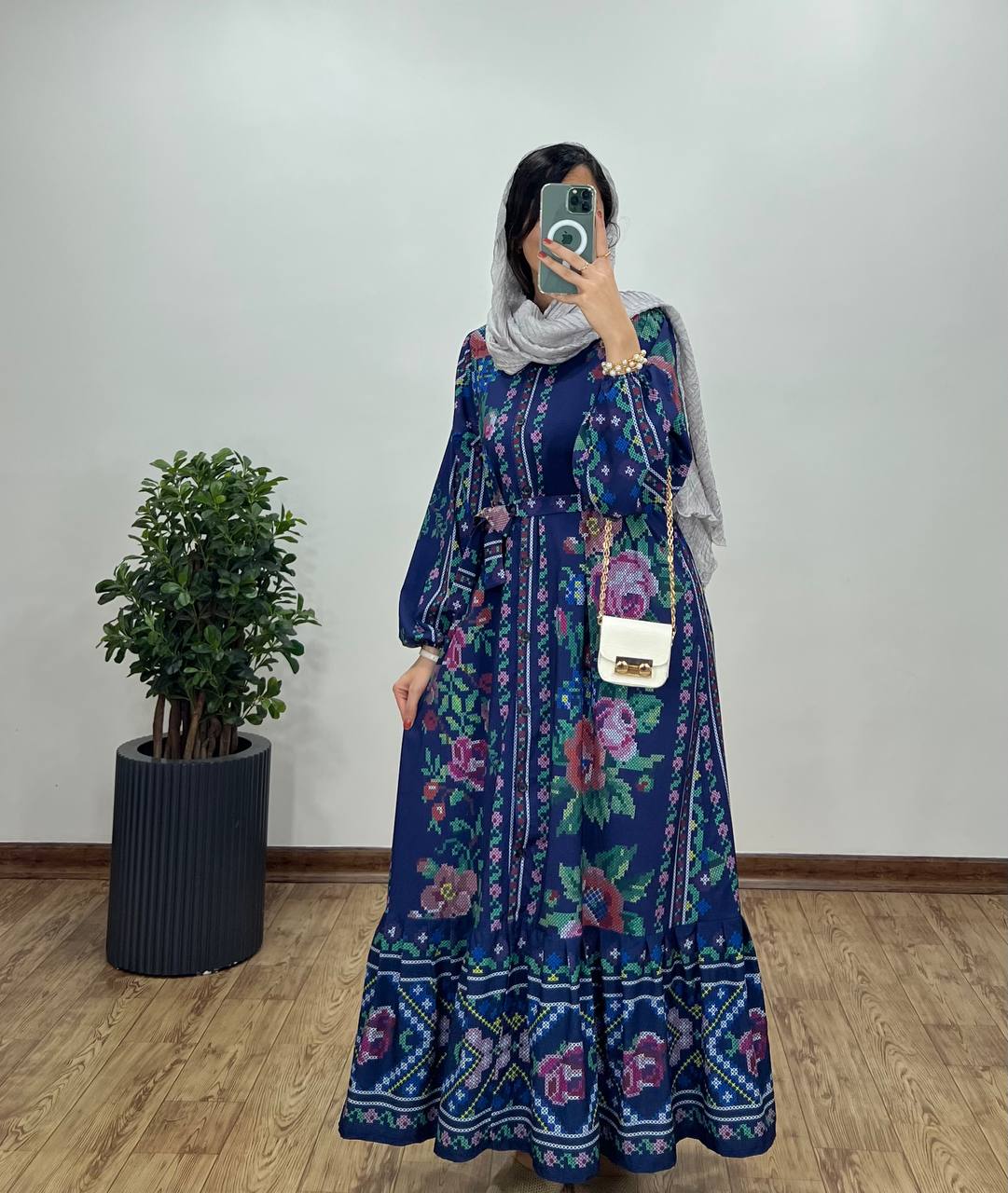 پیراهن-بلند-دکمه-دار-شرمیلا-1