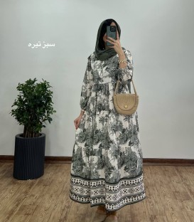 پیراهن-بلند-طرحدار-نخل-1