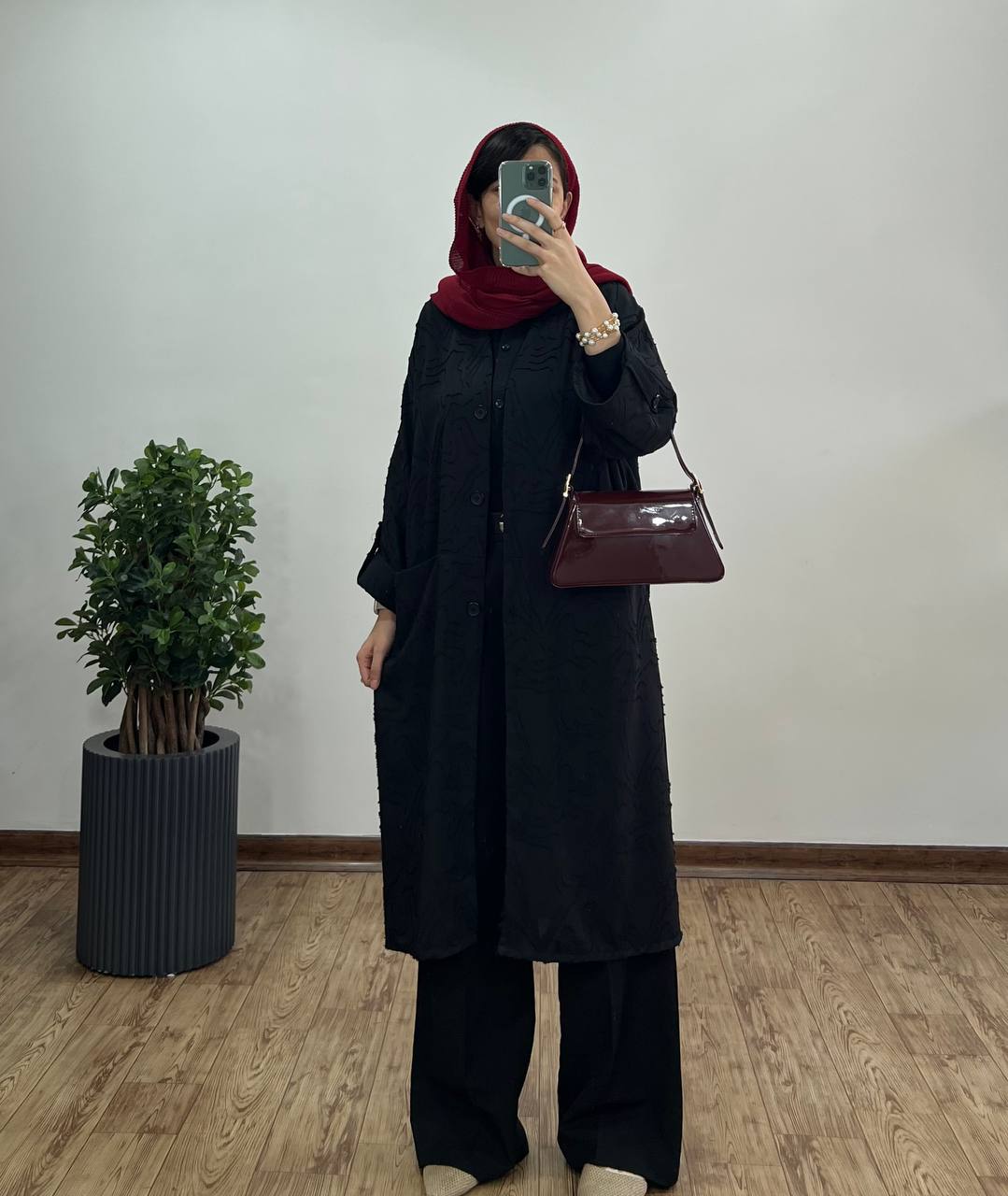 مانتو-بلند-جلو-دکمه-ژاکلین